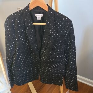 NWT ‐ Liz Claiborne Black and White Polka Dot Blazer